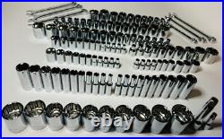 CRAFTSMAN 124 pc 1/4 3/8 1/2 Dr SAE METRIC MM 6pt 12pt wrench socket Tool set CRAFTSMAN 124 pc 1/4 3/8 1/2 Dr SAE METRIC MM 6pt 12pt wrench socket Tool set