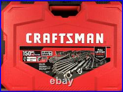 CRAFTSMAN 150-Piece SAE & Metric Gunmetal Chrome Mechanics Tool Set (1/4-3/8)