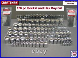 CRAFTSMAN 156 pc 1/4 3/8 1/2 Dr SAE METRIC MM 6pt 12pt wrench socket set 164