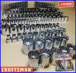 CRAFTSMAN 156 pc 1/4 3/8 1/2 Dr SAE METRIC MM 6pt 12pt wrench socket set 164 116 CRAFTSMAN 156 pc 1/4 3/8 1/2 Dr SAE METRIC MM 6pt 12pt wrench socket set 164 116
