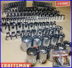 CRAFTSMAN 156 pc 1/4 3/8 1/2 Dr SAE METRIC MM 6pt 12pt wrench socket set 164 118