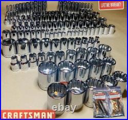 CRAFTSMAN 156 pc 1/4 3/8 1/2 Dr SAE METRIC MM 6pt 12pt wrench socket set 164 118
