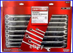 CRAFTSMAN 20 Piece Ratcheting Wrench Set Combination Metric MM & Standard SAE