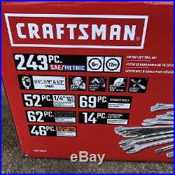 CRAFTSMAN 243-Piece Standard (SAE) and Metric Polished Chrome Mechanics Tool Set
