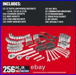 CRAFTSMAN 256-Piece Standard SAE and Metric Polished Chrome Mechanics Tool Set