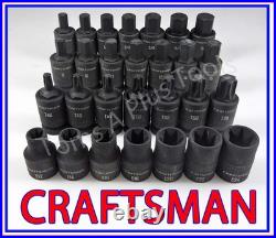 CRAFTSMAN 28pc 1/2 dr SAE METRIC MM Hex External Torx IMPACT socket bit set