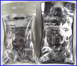 CRAFTSMAN Crowfoot Wrench Sets Metric / Standard Made in USA