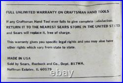 CRAFTSMAN Crowfoot Wrench Sets Metric / Standard Made in USA