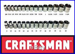 CRAFTSMAN EASY READ 29 pc SAE STANDARD & METRIC MM 1/2 DRIVE 6 POINT SOCKET SET CRAFTSMAN EASY READ 29 pc SAE STANDARD & METRIC MM 1/2 DRIVE 6 POINT SOCKET SET