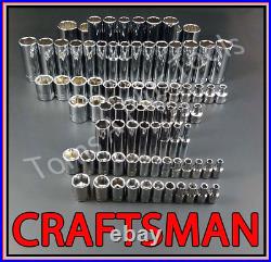 CRAFTSMAN HAND TOOLS 92pc 1/4 3/8 1/2 SAE METRIC MM Ratchet Wrench Socket Set