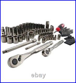 CRAFTSMAN Mechanics Tool Set Socket Wrench 105 Piece SAE Metric Gunmetal 1/4 3/8