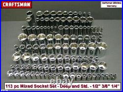 Craftsman Easy Read Socket 1/4 3/8 1/2 Drive 6 & 12pt MM & SAE Deep or Standard