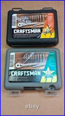 CRAFTSMAN USA #34781 SAE & #34782 METRIC 12 Pc 1/4 DRIVE 6PT DEEP SOCKET SETS