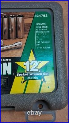 CRAFTSMAN USA #34781 SAE & #34782 METRIC 12 Pc 1/4 DRIVE 6PT DEEP SOCKET SETS