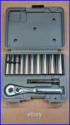 CRAFTSMAN USA #34781 SAE & #34782 METRIC 12 Pc 1/4 DRIVE 6PT DEEP SOCKET SETS