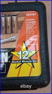 CRAFTSMAN USA #34781 SAE & #34782 METRIC 12 Pc 1/4 DRIVE 6PT DEEP SOCKET SETS
