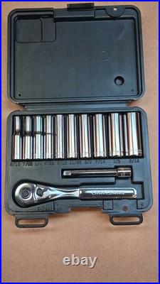CRAFTSMAN USA #34781 SAE & #34782 METRIC 12 Pc 1/4 DRIVE 6PT DEEP SOCKET SETS