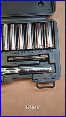CRAFTSMAN USA #34781 SAE & #34782 METRIC 12 Pc 1/4 DRIVE 6PT DEEP SOCKET SETS