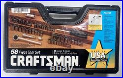 CRAFTSMAN USA 3/8 Drive 58 Piece Socket Set Complete With Extras Great Shape
