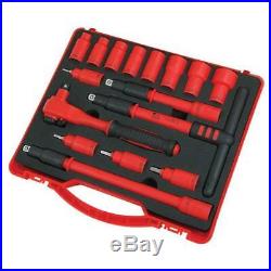 CT2770 16PC Boxed 3/8 Drive Insulated VDE Socket, Ratchet And Bit Set In Case