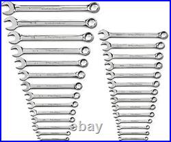 Combination Wrench Set 6 Pt. SAE/Metric 28pc Alloy Steel Repair Mechanics Tool