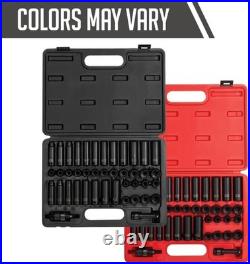 Complete 3/8 Drive 42-Piece Impact Socket Set with Case SAE & Metric Sizes