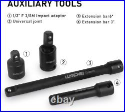 Complete 3/8 Drive Socket Set, 48 Pieces SAE & Metric with Complete 3/8 Drive Socket Set, 48 Pieces SAE & Metric with