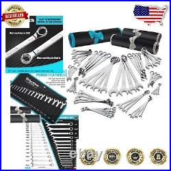 Complete 52-Piece SAE & Metric Wrench Set with Stubby Wrenches Polished Finish Complete 52-Piece SAE & Metric Wrench Set with Stubby Wrenches Polished Finish