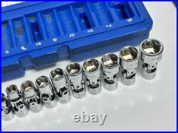 Cornwell Tools CBPU1MT 12pc 1/4 Drive Metric Universal Swivel Wobble Socket Set