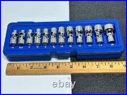 Cornwell Tools CBPU1MT 12pc 1/4 Drive Metric Universal Swivel Wobble Socket Set