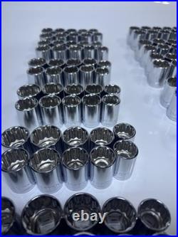 Craftsman 120pc 1/2 Drive Socket Lot SAE Metric 12 Point Chrome New No Box