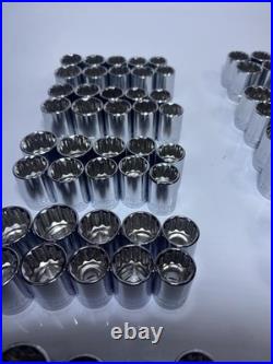 Craftsman 120pc 1/2 Drive Socket Lot SAE Metric 12 Point Chrome New No Box