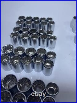 Craftsman 120pc 1/2 Drive Socket Lot SAE Metric 12 Point Chrome New No Box
