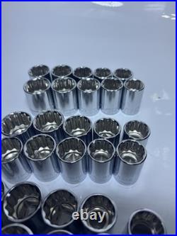 Craftsman 120pc 1/2 Drive Socket Lot SAE Metric 12 Point Chrome New No Box