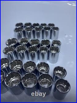 Craftsman 120pc 1/2 Drive Socket Lot SAE Metric 12 Point Chrome New No Box