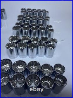 Craftsman 120pc 1/2 Drive Socket Lot SAE Metric 12 Point Chrome New No Box