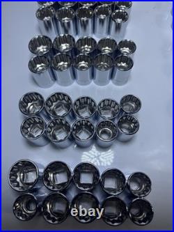 Craftsman 120pc 1/2 Drive Socket Lot SAE Metric 12 Point Chrome New No Box