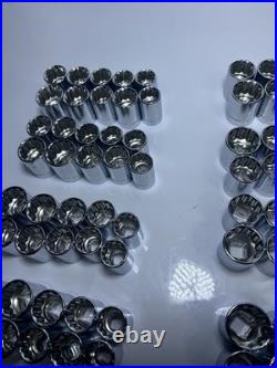 Craftsman 120pc 1/2 Drive Socket Lot SAE Metric 12 Point Chrome New No Box