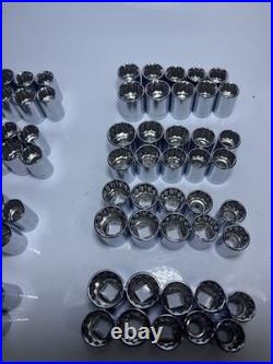Craftsman 120pc 1/2 Drive Socket Lot SAE Metric 12 Point Chrome New No Box