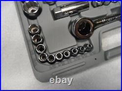 Craftsman 1/4 3/8 Drive Standard SAE Metric MM Sockets Ratchet Set Vintage USA