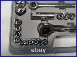 Craftsman 1/4 3/8 Drive Standard SAE Metric MM Sockets Ratchet Set Vintage USA