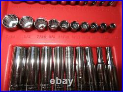 Craftsman 1/4 Inch 64 Piece Socket Ratchet Spinner Handle Tray Set Made In USA