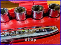 Craftsman 20 Pc Max Axess Pass-Thru Socket Set Ratchet SAE Metric 29308 3/8 Case