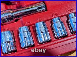 Craftsman 20 Pc Max Axess Pass-Thru Socket Set Ratchet SAE Metric 29308 3/8 Case