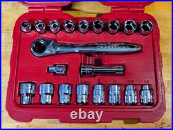 Craftsman 20 Pc Max Axess Pass-Thru Socket Set Ratchet SAE Metric 29308 3/8 Case