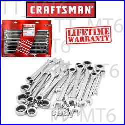 Craftsman 20 pc Combination Ratcheting Wrench Set Metric MM & Standard SAE