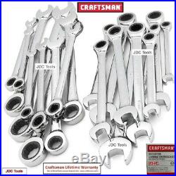 Craftsman 20 pc Combination Ratcheting Wrench Set Metric MM & Standard SAE NEW