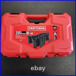 = Craftsman 23 PC SAE Metric Impact Socket Set 1/2 Drive 6 PT CMMT16970 NEW