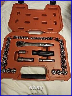 Craftsman 29308 Max Axess Pass Thru Socket Ratchet Wrench Set Metric SAE 1/4 3/8