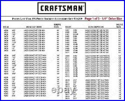 Craftsman 299-Piece Ultimate Easy Read Socket Set Standard Deep SAE Metric Drive